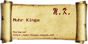 Muhr Kinga névjegykártya